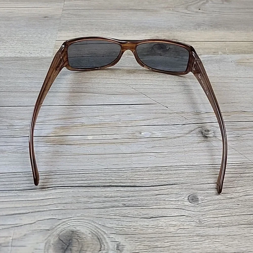 Ray‎ Ban RB 4078 642 Sunglasses FRAMES ONLY Brown Striped Rectangle Italy